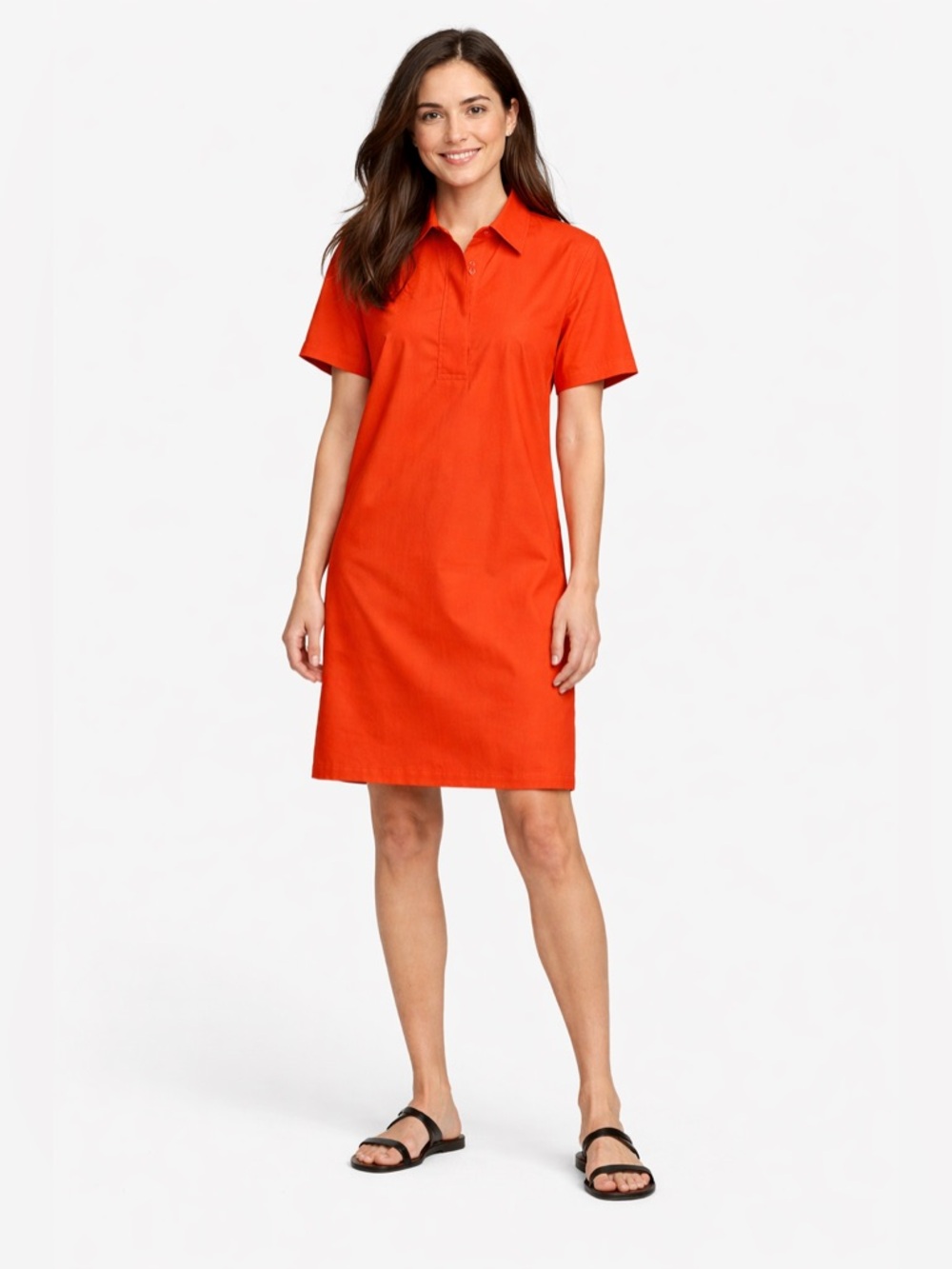 Eileen Fisher Classic Collar Dress Organic Cotton - Sz. M